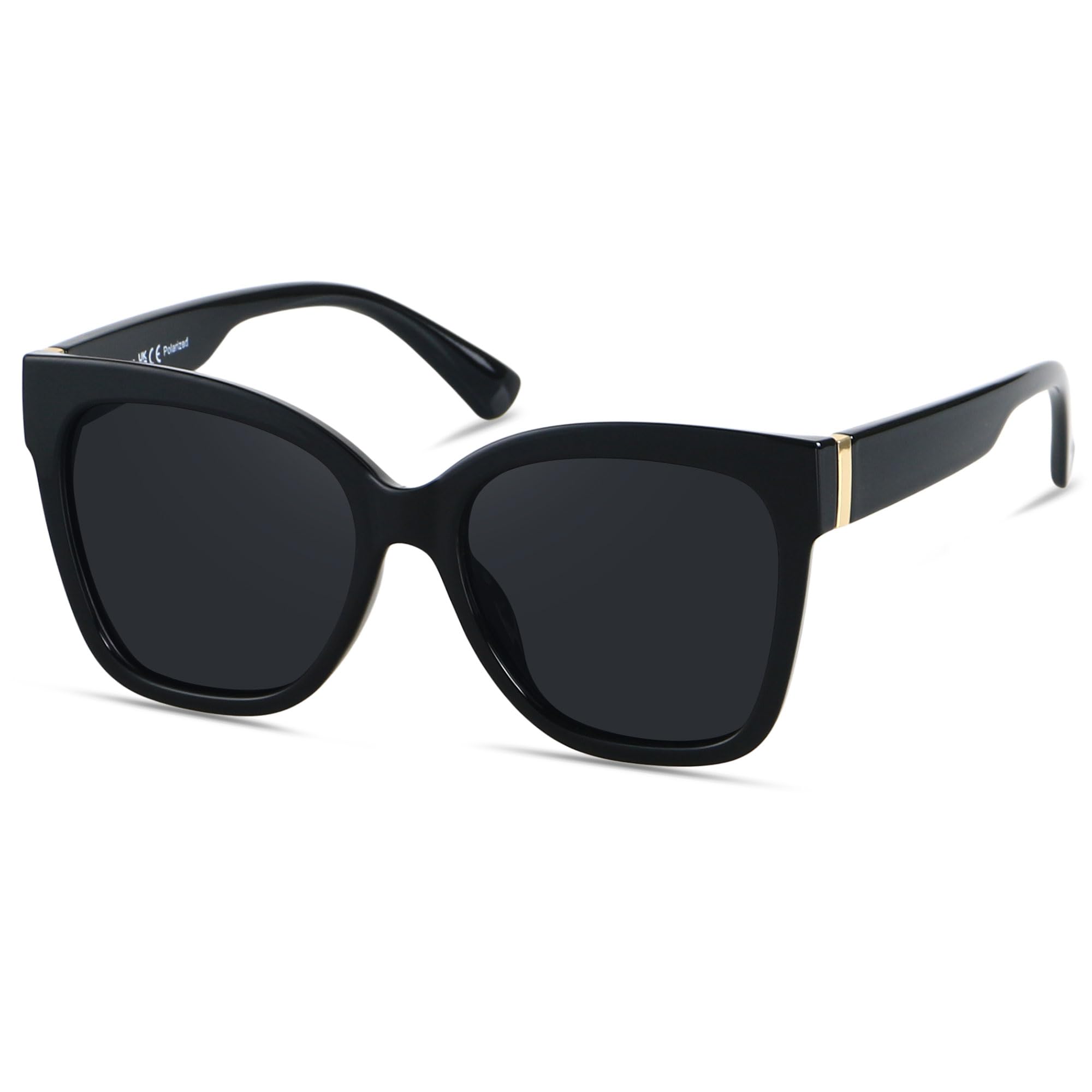 LYZOIT Trendy Oversized Cat Eye Polarized Sunglasses for Women Big Large Cateye Sun glasses