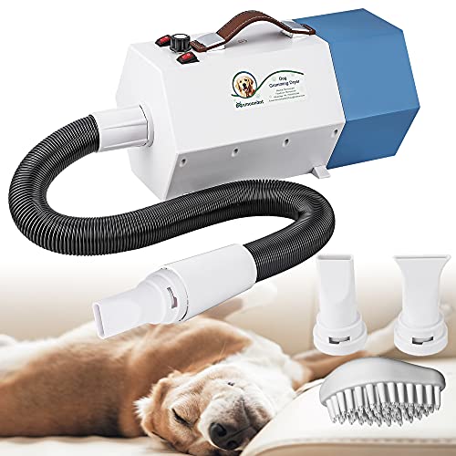 Mxmoonant 1800W Pet Dryer, Low Noise Dog Hair Force Dryer, Temp Speed
