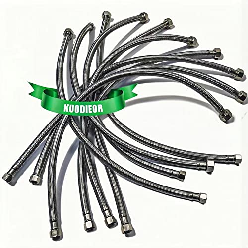 【New Version】Faucet Water Supply Connector Line Braided Stainless Steel, Premium Faucet Supply Line 24 Inch - 3/8 Female Compression Thread X 1/2 Female Iron Pipe Thread (10 Pack) #TOP6