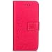 Produktbild iPhone 8 Plus Hülle iPhone 7 Plus apple Tasche 360 Case handyhülle leder Außenseite aus Echt Leder Innenseite aus Textil Schutz Hülle seitlich aufklappbar ultra slim Cover mit Standfunktion (Rot)
