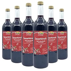 BLEICHHOF® Zure kersensap – 100% heerlijk direct sap – [6 x 0.72L] Vers fruit – zonder toegevoegde suikers en toevoegingen – Duurzaam geproduceerd in het familiebedrijf in Meckenheim