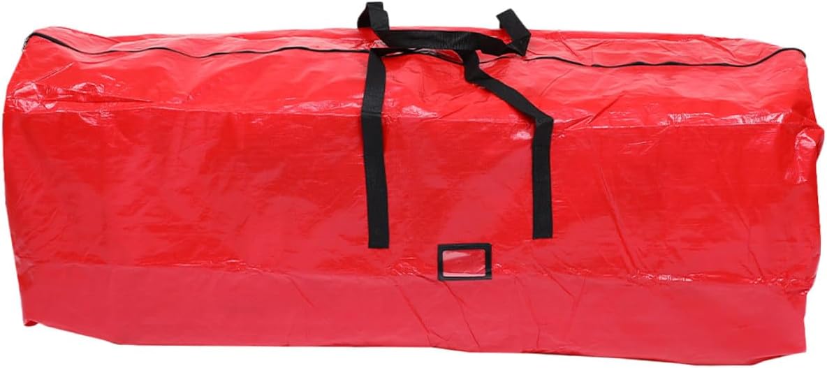 Cabilock Waterproof Christmas Tree Storage Bag with Zipper Large 165x38x76 Cm Red Storage Pouch for Artificial Tree Dustproof Carrier Holiday Decor Organizer