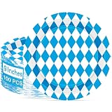 100 PCS Oktoberfest Paper Plates, 9' Disposable...