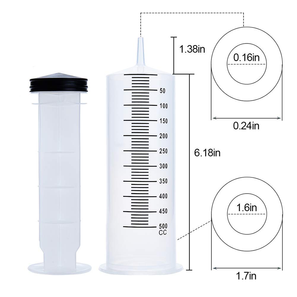 3 Pcs 150ml Syringes + 500ml Syringe with Tube and Tip Adapter: Industrial & Scientific