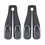AZXPQZ Autohaken für Isuzu D-MAX (RA/RC RT RG 2002-2025 2026) Kopfstütze Auto Sitzhaken Metall mit Leder Bezug 2 Stück Schwarz Fahrzeug Rücksitz Organizer für Handtasche und Einkaufstasche