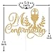 Gold Glitter Mi Confirmacion Cake Topper, Mi Bautizo/God Bless This Child/Blessing On Your Confirmation, Baptism Baby Shower Party Decorations Supplies