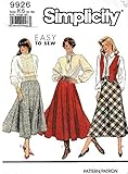  Simplicity 9926 Muster Teens Runde Filzrock und Applikationen Größe A Taille 23-38