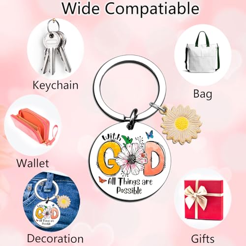 Christian Gifts for Women Christmas Stocking Stuffers for Adult, Inspirational Religious Gifts for Sister Friend Daughter Mom Grandma, Catholic Birthday Gift, Christian Keychain Gift for Her, 1 Pcs — view 3