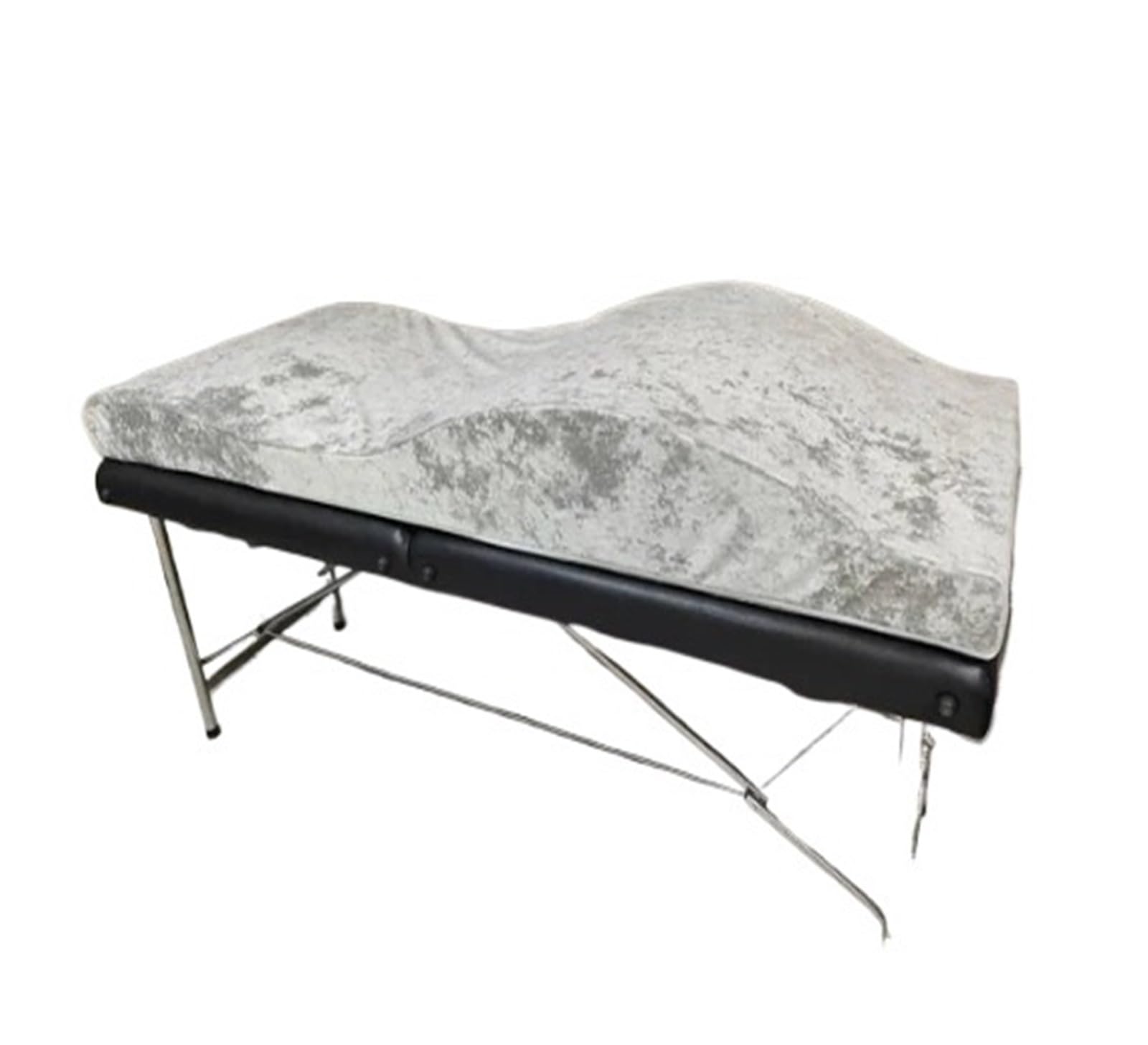 Curved Mattress Bed Topper Beauty Salon Curved Extension Lash Bed Topper Velvet Massage Table Eyelash Mattress for 180 * 60cm(Grey mattress)
