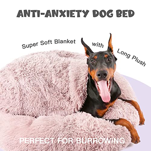 Himax Dog Beds For Small Dogs, Donut Dog Bed With Blanket Attached, Calming Dog Bed Washable (20"/26"/35") #TOP1