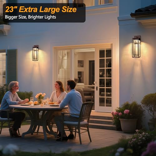 Lawyettle 23INCH LED Dusk to Dawn Outdoor Light, Brown, Waterproof by Lawyettle - Used condition - Image 2