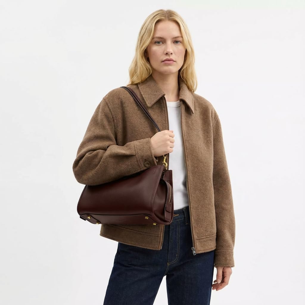 hibear Vintage Shoulder Bag for Women Faux Leather Tote Handbag 34 Trendy Slouchy Hobo Bags with Multiple Shoulder Straps