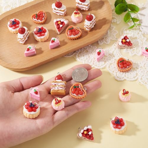 Breloques mignonnes en résine dessert colorées pour customisation - 6