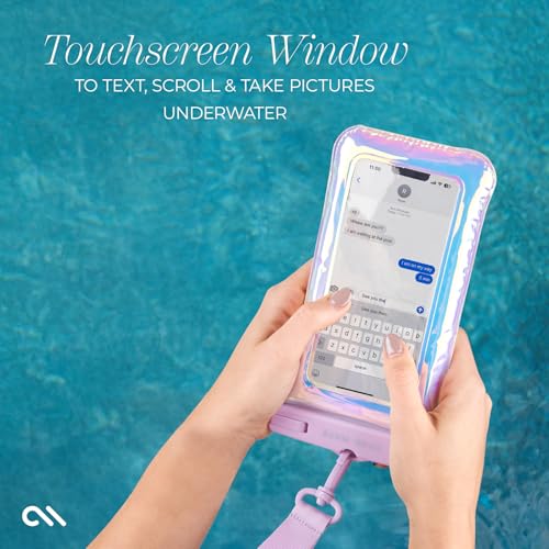 Image of Case-Mate 2 Pack Soap Bubble IP68 Waterproof Phone Pouch - Iridescent | Touchscreen Floating Waterproof Phone Case with Crossbody Lanyard - Fits All Phones - Beach Cruise Ship Travel Essentials