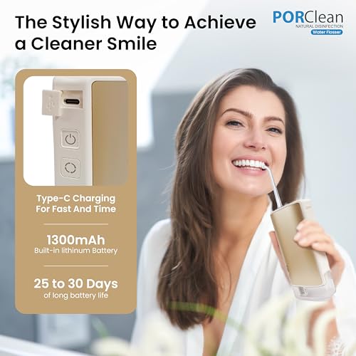 Image of Water Flosser for Teeth Cleaning - THIN601PRO Dental Water Flosser, Oral Irrigator with 4 Tips, 160 PSI, 4 Modes, Dual Tanks, IPX7 Waterproof, Zero Residual Technology Flosser - ANTIBACTERIAL FILTER