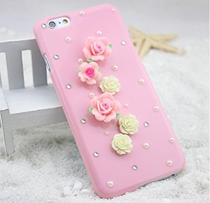 Amazon Iphone6ケース かわいい お花デコケース ピンク デコレーションケース Iphone6 ケース バラ デコ アイフォン6 花柄 カバー お花デコ スマホケースiphone6 ケース W012 Dy ケース カバー 通販