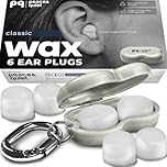 PQ Wax Earplugs for Sleep - 6 Silicone Plugs for Sleeping and Swimming - Gel Noise Cancelling & Protection - Sound Blocking Level of 32 Db (6-Pillows)