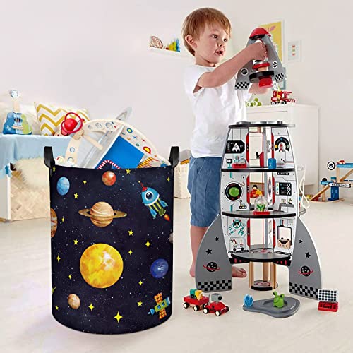 Clastyle Space Laundry Hamper Cosmic Book Storage Basket for Bathroom Parent Storage Box to Organize Toy Clothes, Planet, 36x45 cm - Image 2