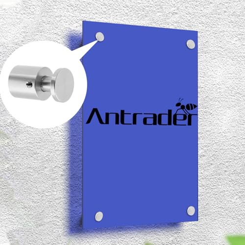 Image of Antrader 4Pcs 3 /4 inch x 3 /4 inch Aluminum Alloy Burglarproof Sign Standoffs,Silver | Glass Standoffs, Wall Mount Standoff Holder Advertise Fixing Nails