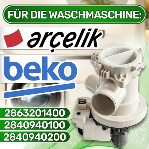 Ablaufpumpe Laugenpumpe Waschmaschinen 220/240V 0,33A mit Originalcode 2863201400 2840940100 2840940200 für Arcelik für Beko - Garantie 5 Jahre - ONIX TECH