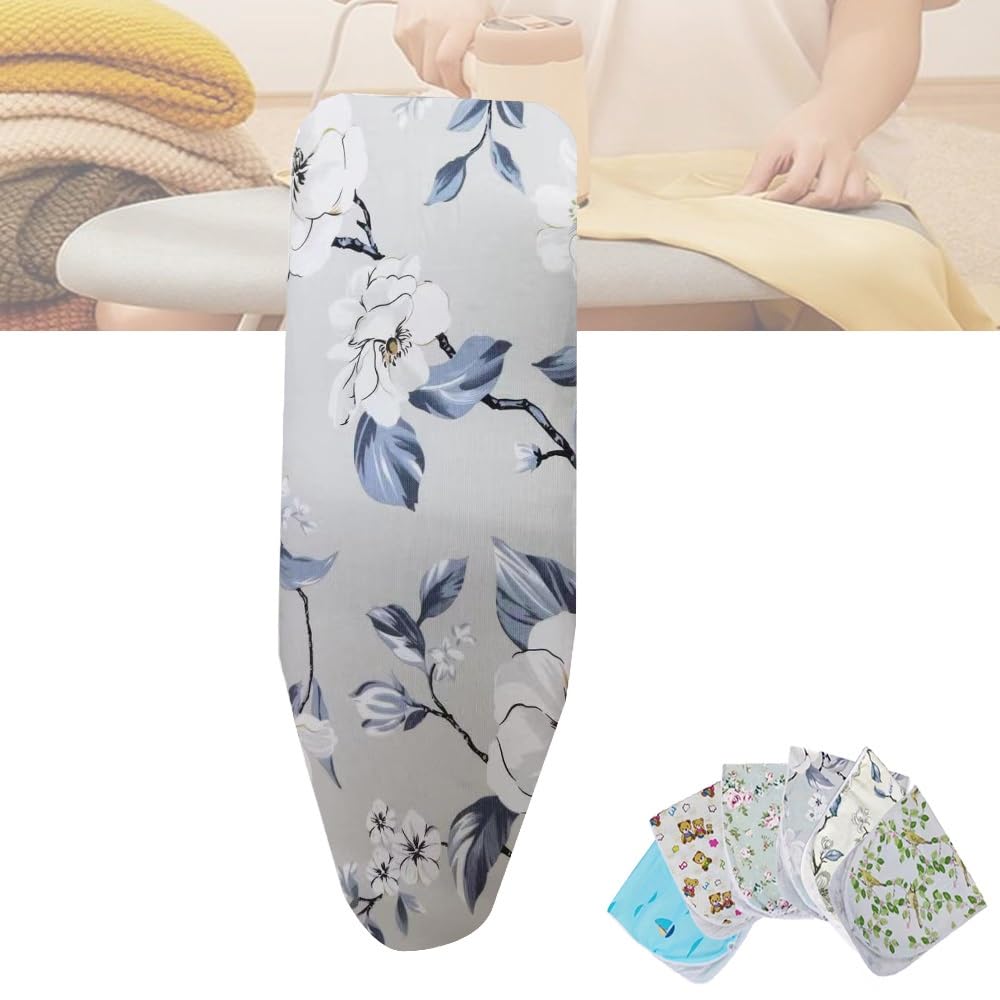 Cubre Tablas, Funda for Tabla de Planchar Resistente al Calor de 15 x 48 Pulgadas, Acolchado Grueso con elástico, Ajustable.(Flowerb,12x30 Inch(80x30 cm))