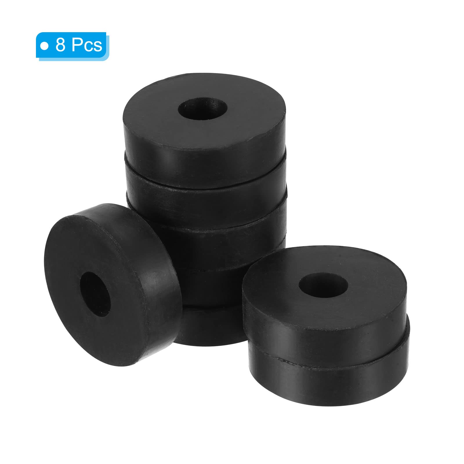 Lot De 8 Rondelles Antivibratoires En Caoutchouc – Diamètre Ext 1.6, Int 0.5, épaisseur 0.4 – Pieds Amortisseurs