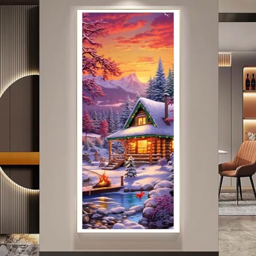 Diamond Painting Paysage D'Hiver 5D complet grand format 225x95cm pour adulte et enfant