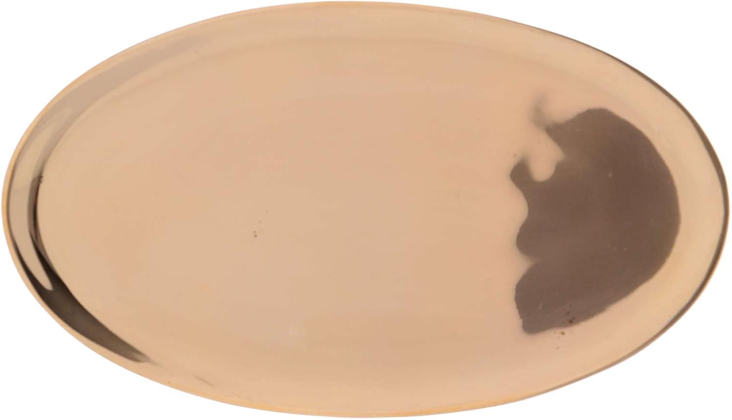 Oval Candle Holder Plate in Polished Gold Plated Brass 6 3/4x4 in