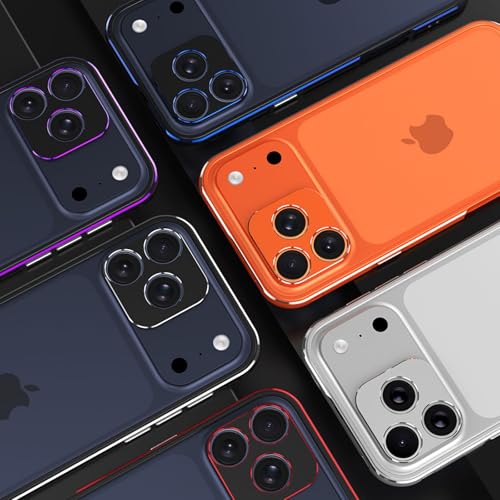 Coque iPhone 17 Pro Max rigide pare-chocs métal et protection objectif bleu - 6