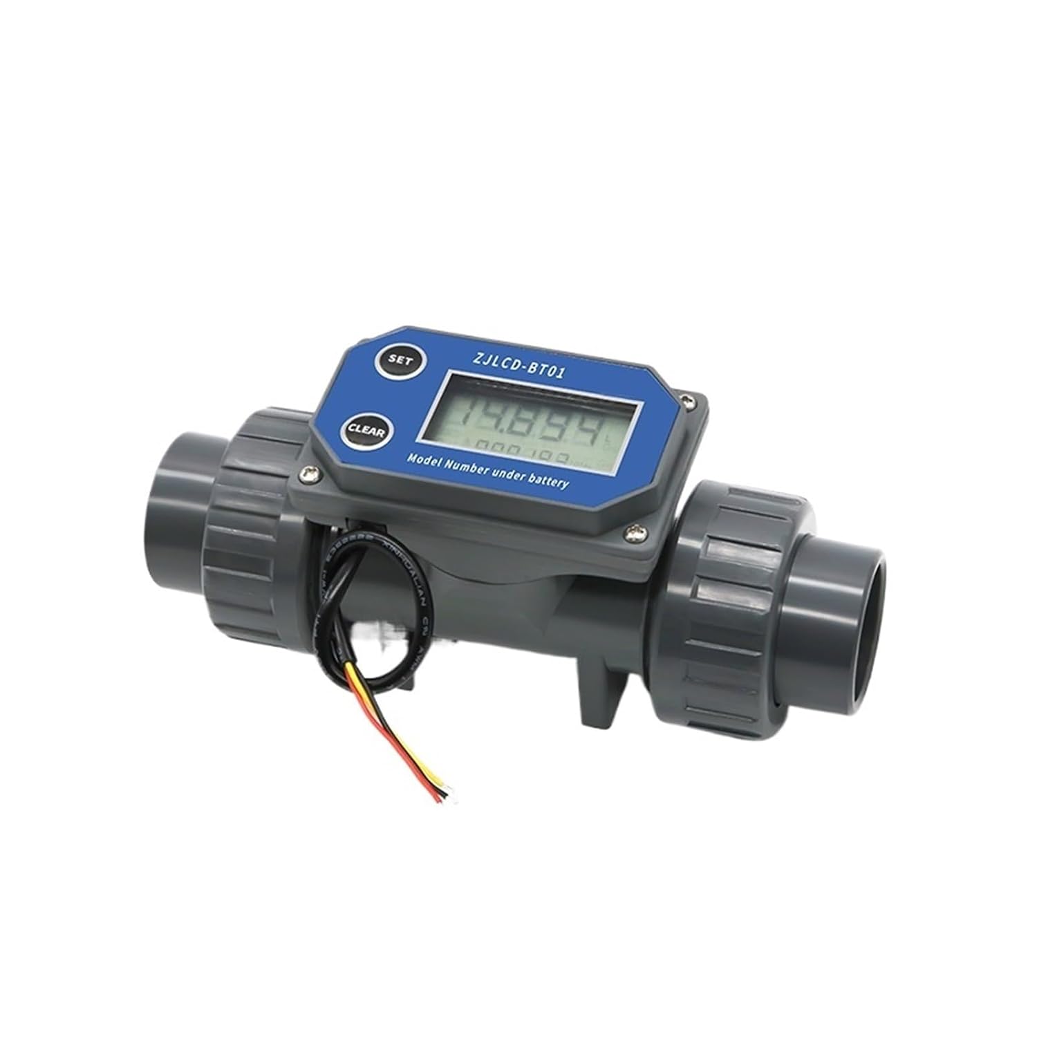 LCD Display Digital Flow Meter Flow Meter Electronic LCD Digital Display Flowmeter DN25-80 ZJLCD-BT01 Pipe(DN50,with Cable)