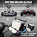 JoyWheels 36V Licensed BMW Electric Go Kart, 7.5 MPH Drift Kart with 600W Motor, Outdoor Driftable Kids Race Pedal Go Karting Car w/Adjustable Seat, Lights, for 6 Years Old, Black