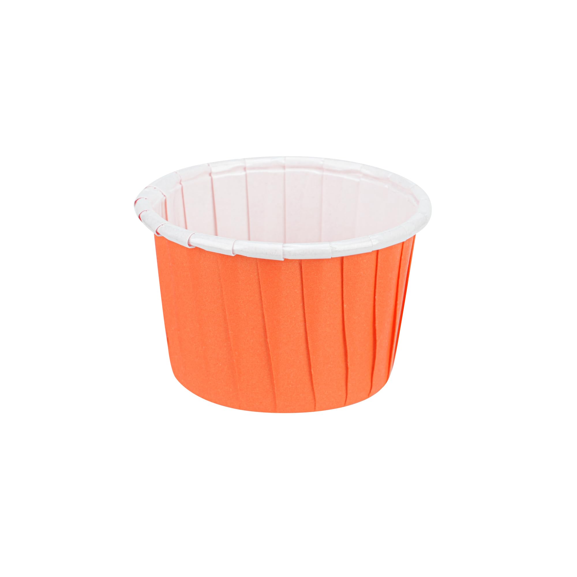 Restaurantware Panificio - Vasos para hornear de 1.6 onzas, 200 envoltorios plisados para cupcakes, listos para horno, desechables, papel naranja, para bodas, cumpleaños y más