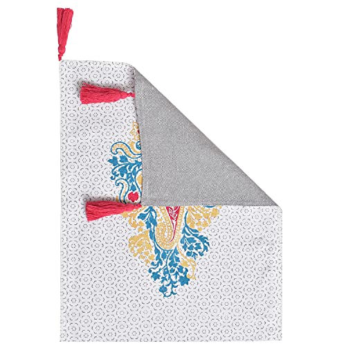 Image of Blanc 9 Rounak 100% Home & Kitchen Pure Cotton Multicoloured 4 /6 Seater Table Runner|(33x182) cm