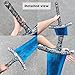 48 inch All Metal Blue Moonlight Dark Moon Greatsword Carian Ranni's Sword with Display Plaque for Collection, Display, Cosplay