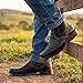 SUREWAY Mens Western Chelsea Cowboy Boots for Men Square Toe,6 Inch Slip-On Work/Casual/Dress Boots Shoes for Men,Tumbled Black,Size 12
