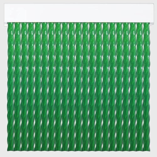Tenda in PVC per esterni | Taglio su misura | Anti insetti | Pertoni TENDE (verde traslucido, altezza 210 cm x 90 cm (larghezza)