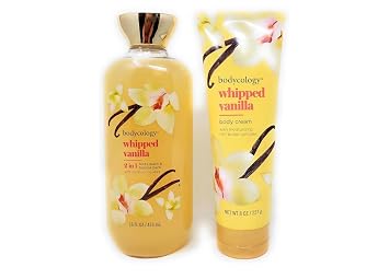 Whipped Vanilla 2 in 1 Body Wash and Bubble Bath 16 fl oz & Whipped Vanilla Body Cream 8 oz (Pack of 2)