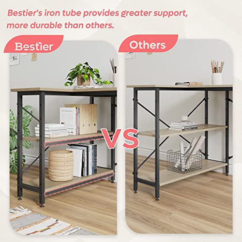 Bestier L Shaped Desk With Storage Shelves 55 Inch Corner Computer Desk Writing Study Table Workstation For Home Office, Oak #TOP5