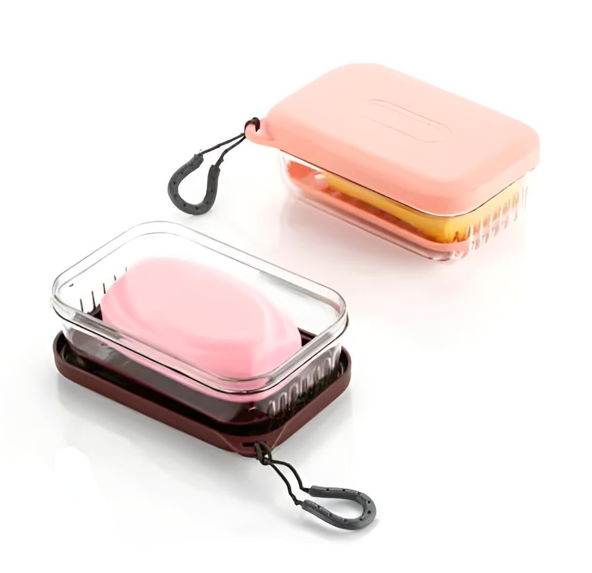 Boniry Portable Soap Holder and Leakproof Soap Box Case with Lid | Compact and Durable Plastic Soap Dish for Home, Outdoor Hiking, and Camping (Brown 1 Pcs) 3