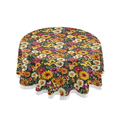 Nappe circulaire en tissu lavable polyester pour protéger vos tables