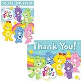 Care Bears Invitations and Thank You Notes, 16pc