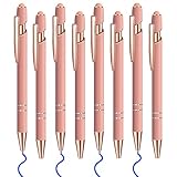 Lragvtbk 8 Pcs Blue Ink Ballpoint Pen with Stylus Tip 2 in 1 Stylus Ballpoint Pen Metal Pens Stylus