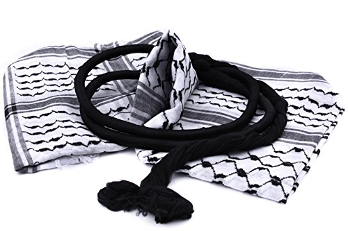 Zuluf Arafat Scarf Military Shemagh Tactical arab Palestine scarf shawl Keffiyeh Kafiya shemagh desret palestine + Igal Agal set HLG014