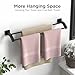 FORIOUS Double Towel Bar, 24 Inch Dual Towel Racks for Bathroom Wall Mounted, Thicken SUS304 Stainless Steel Bath Square Towel Rod Towel Holder Rail, Matte Black