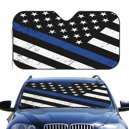 Pare-soleil voiture drapeau police pliable protection UV pour pare-brise SUV et auto M