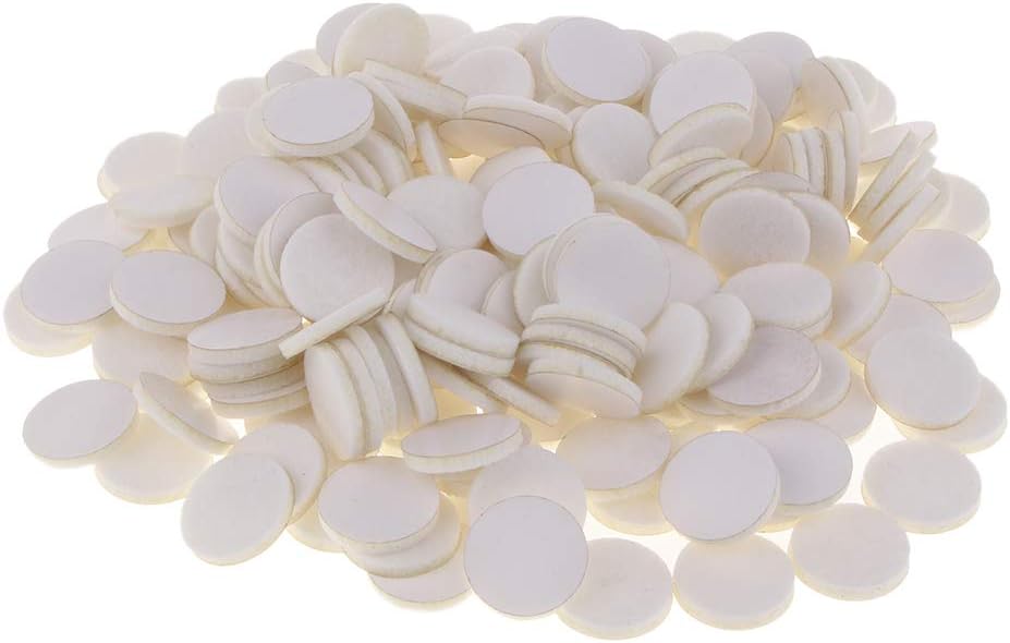 Fenteer 200 Pieces 21mm Pads Round Refill Pad Essential Oil Pads for humidifier Necklace Bracelet car freshener Diffuser Watch, White