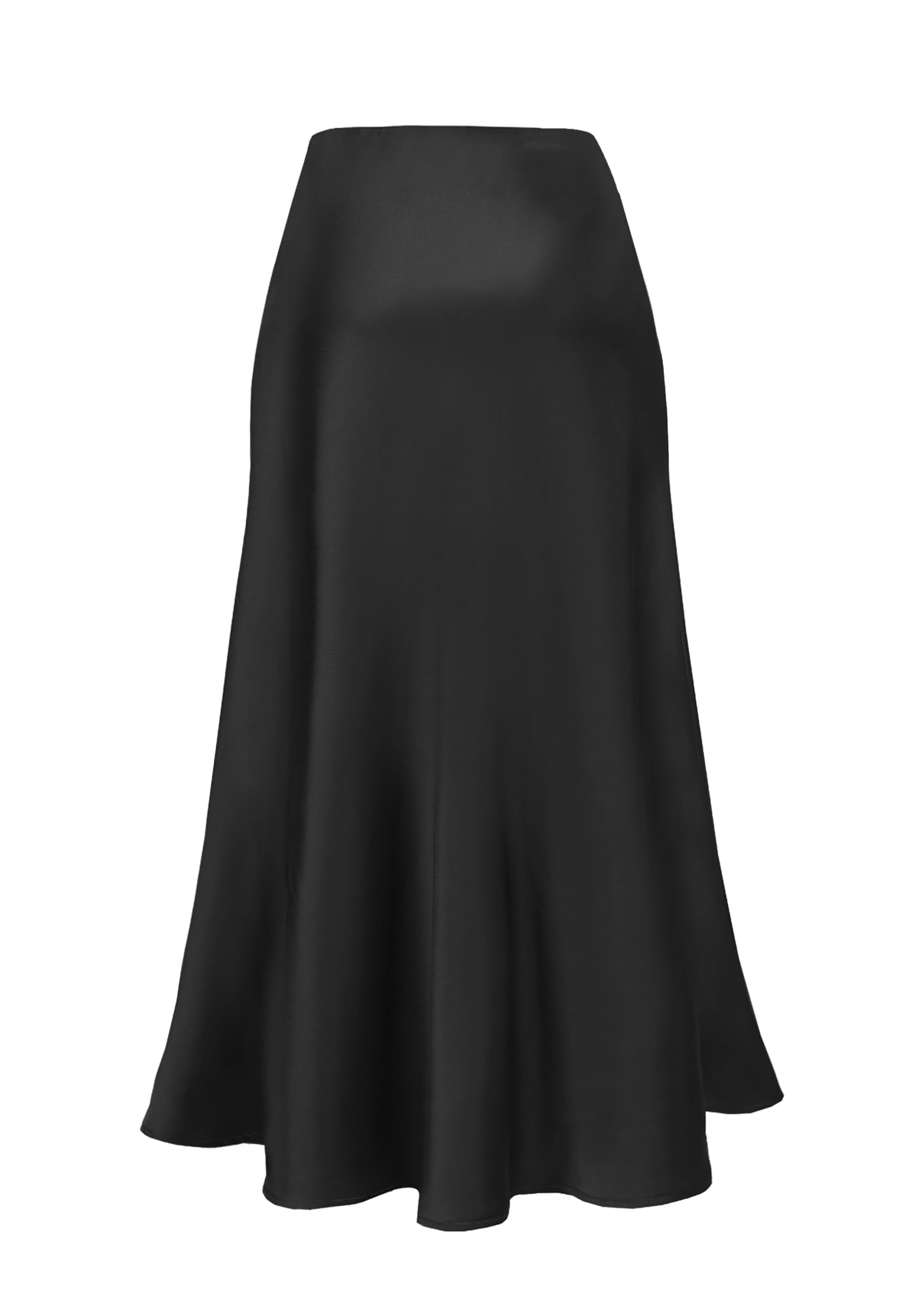 ALCEA ROSEA Jupe mi-longue en satin de soie taille haute pour femme