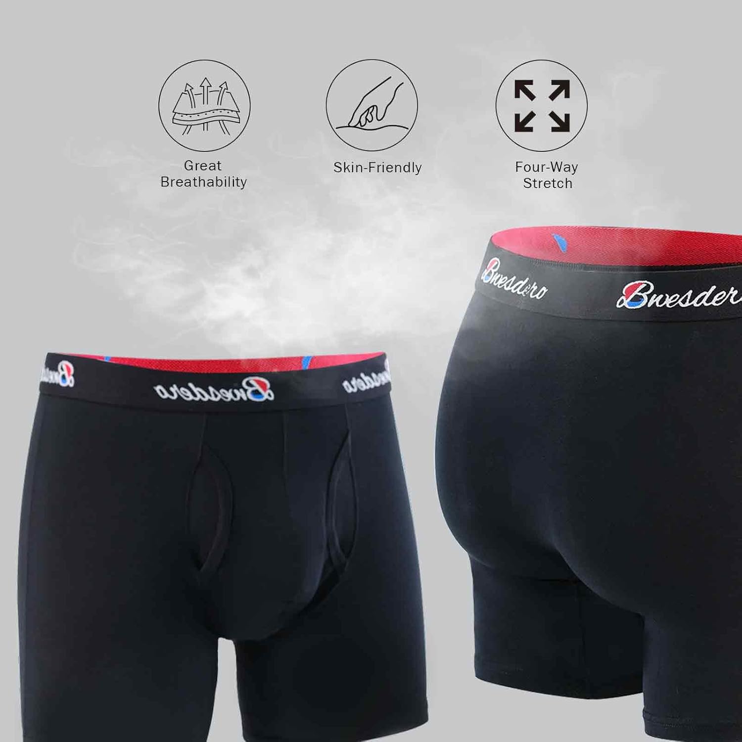 Men's Underwear Boxer Briefs Cotton Regular Long Men 4 Pack, Comfort Breathable & No Show Seams, S M L XL XXL XXXL - Image 4