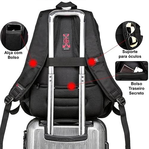 Mochila Masculina Grande Impermeável para Notebooks de até 17.3 Polegadas Gamer de Alta Qualidade Re