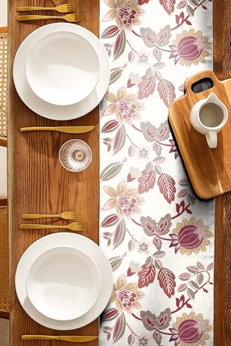 Image of Casableu Foxly Pink 6 Seater Table Runner Dust-Proof Table Runner for Dining Tabletop Decoration | Size: 13x72 Inches